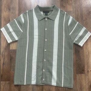 Art of Rhetoric Olive and Cream Men's Casual Button Down Shirt